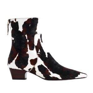Madewell NWOB The Carina Ankle Boot SZ 8 Brown White Cow Print Calf Hair